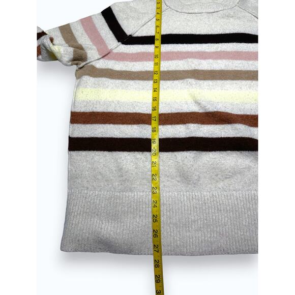 Aerie Striped Crewneck Oversized Pastel Relaxed Brush Knit - Picture 5 of 9